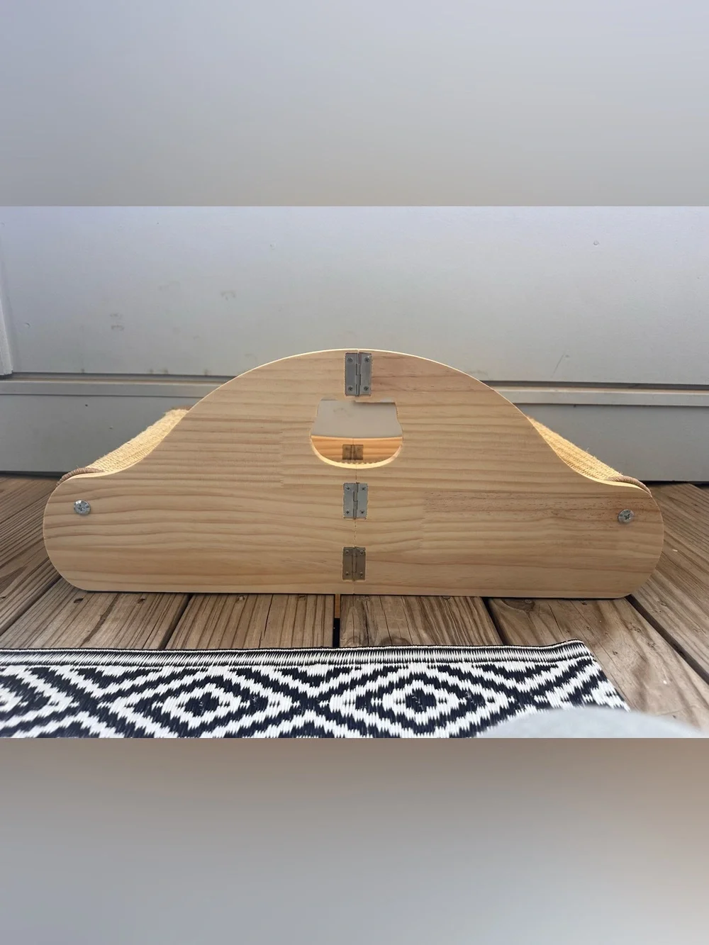 Wooden Cat Scratching Lounger in Natural Tan